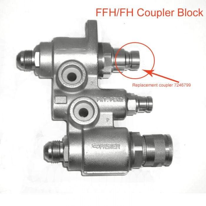MALE FLAT FACE HYDRAULIC QUICK COUPLER BLOCK CARTRIDGE P/N 7246799 K